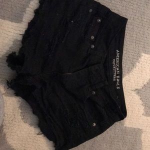 American eagle black jean shorts